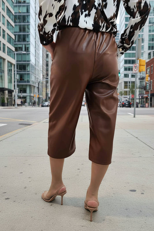 Pantalón capri poli piel