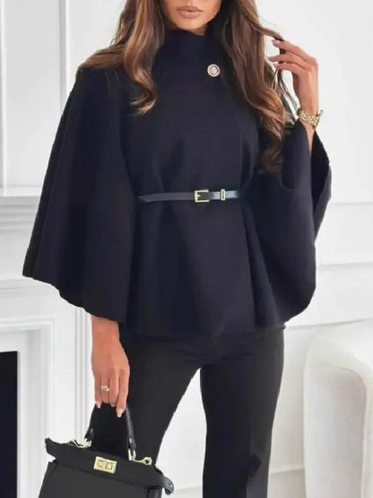 Capa poncho con cinturón