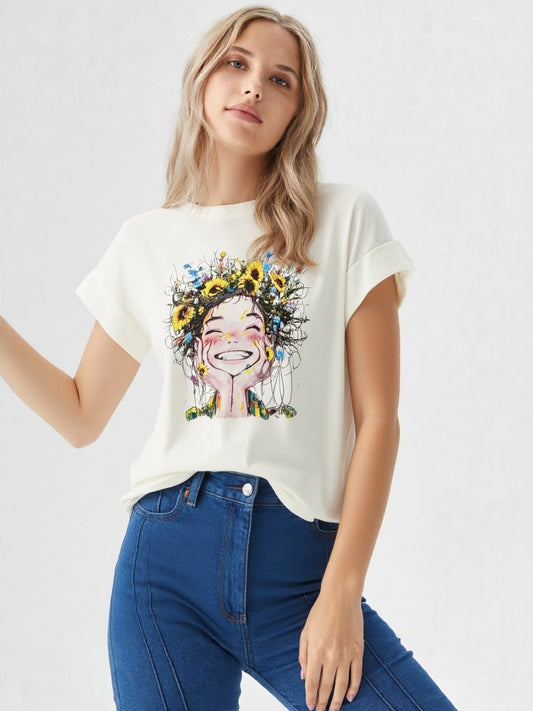 Camiseta Sonrisa Floral