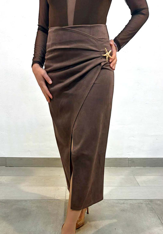 Falda midi cruzada con estrella