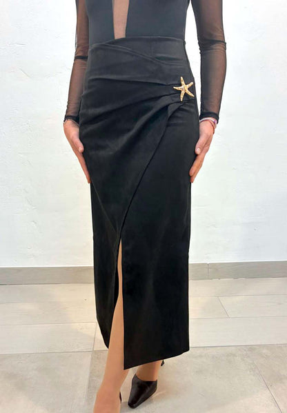 Falda midi cruzada con estrella