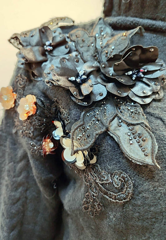 Jersey Black Luxury Flower