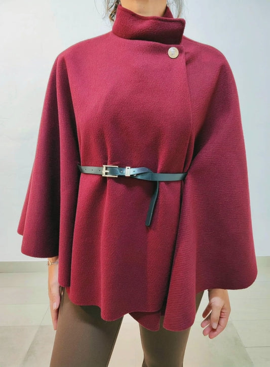 Capa poncho con cinturón