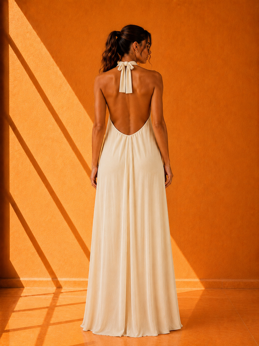 Vestido Largo Halter Luxury