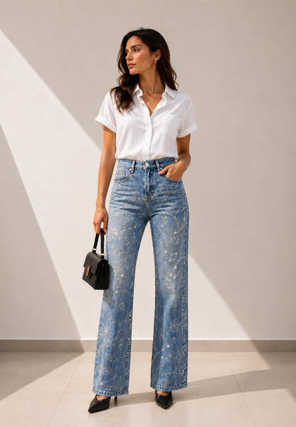 Jeans con strass para un estilo deslumbrante y moderno
