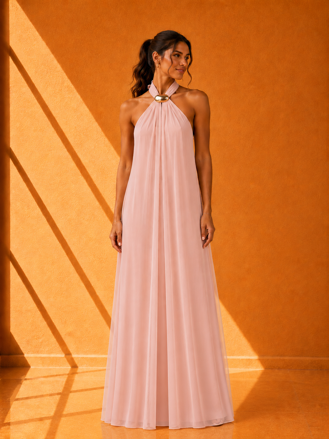 Vestido Largo Halter Luxury