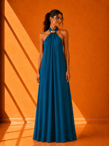 Vestido Largo Halter Luxury