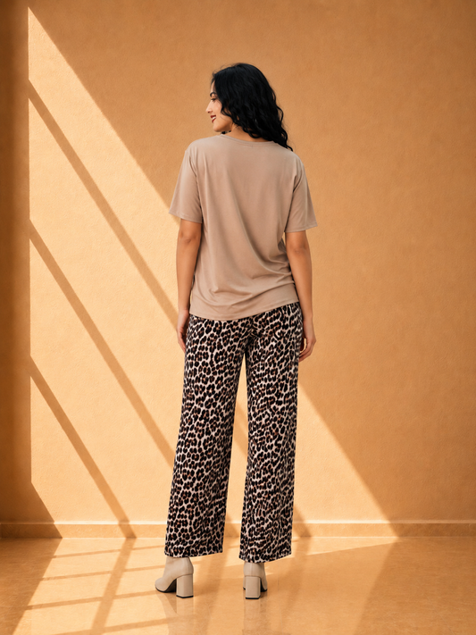 Pantalón Animal Print Fluido