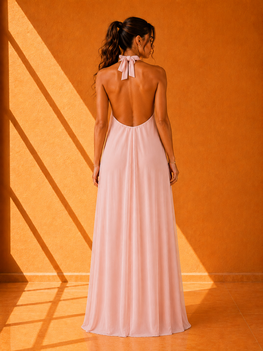 Vestido Largo Halter Luxury