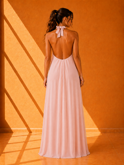 Vestido Largo Halter Luxury
