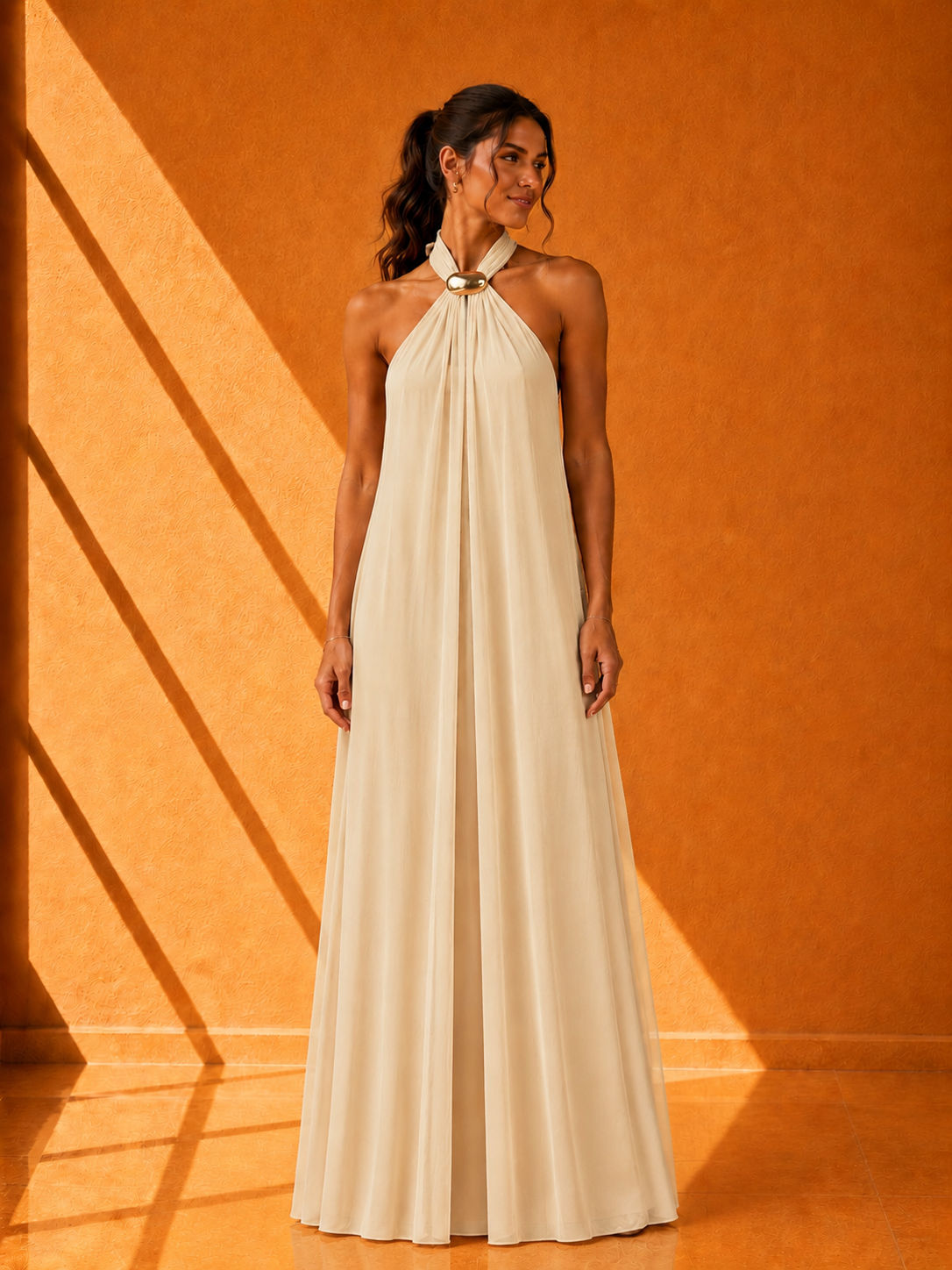 Vestido Largo Halter Luxury