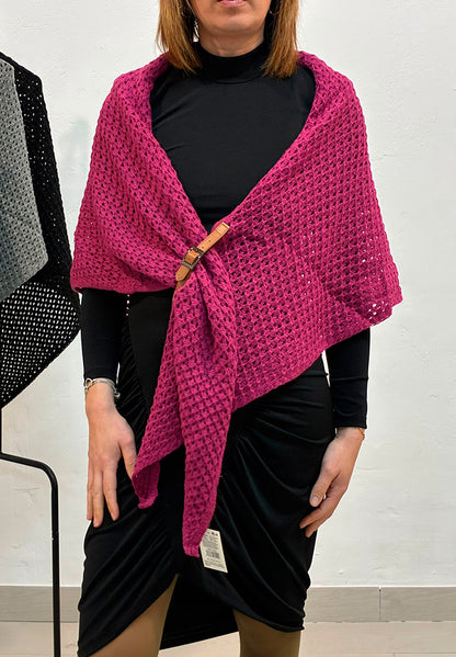 Chal calado rosa